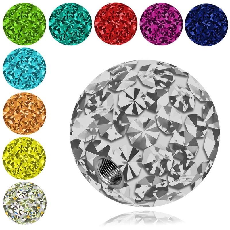 Soul-Cats® Piercing Ball, Screw-On Replacement Ball - Crystal Gel Epoxy