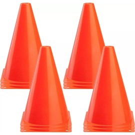 CARTMAN Plastic Training Cones (Set of 12 Pack 9") Agility Soccer