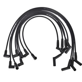 RLP Silicone Spark Plug Wires Set 8.0mm Black Replacement for SBF Small Block Ford Valve Cover Wires 221 255 260 289 302 351W Fits HEI Distributor Caps