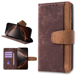 Compatible with Realme C11 2021,Compatible with Realme C20 Flip Kickstand Magnetic Closure Card Slot Wallet Case Brown