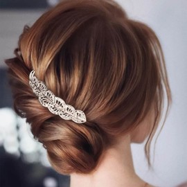 Inilbran Vintage Leaf Hair Clip Barrettes Gold Leaf Hair Barrettes Hollow Leaf Barrette Head Clips Leaf Hair Pin Decorative Headwear French Hair Accessories for Women and Girls Headdress