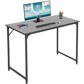 BestOffice 39 Inch Computer Desk Home Office Desk Writing Study Table Modern Simple Style PC Desk with Metal Frame Gaming Desk Workstation for Small Space (Black)