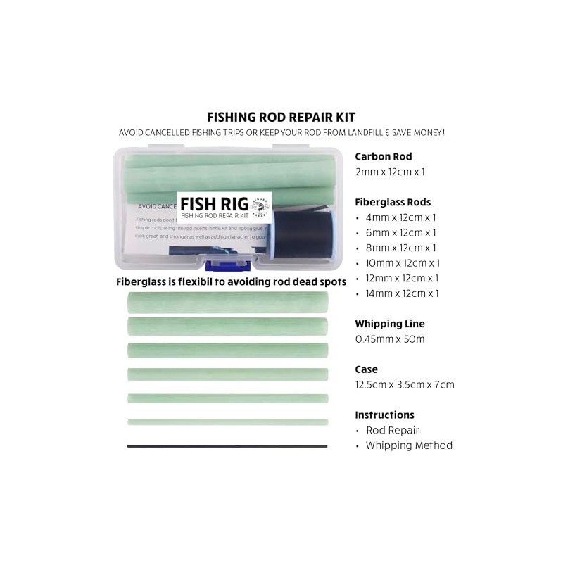 Fishing Rod Repair Kit,Fishing Rod Guides Spinning Rod Guides 7x12cm