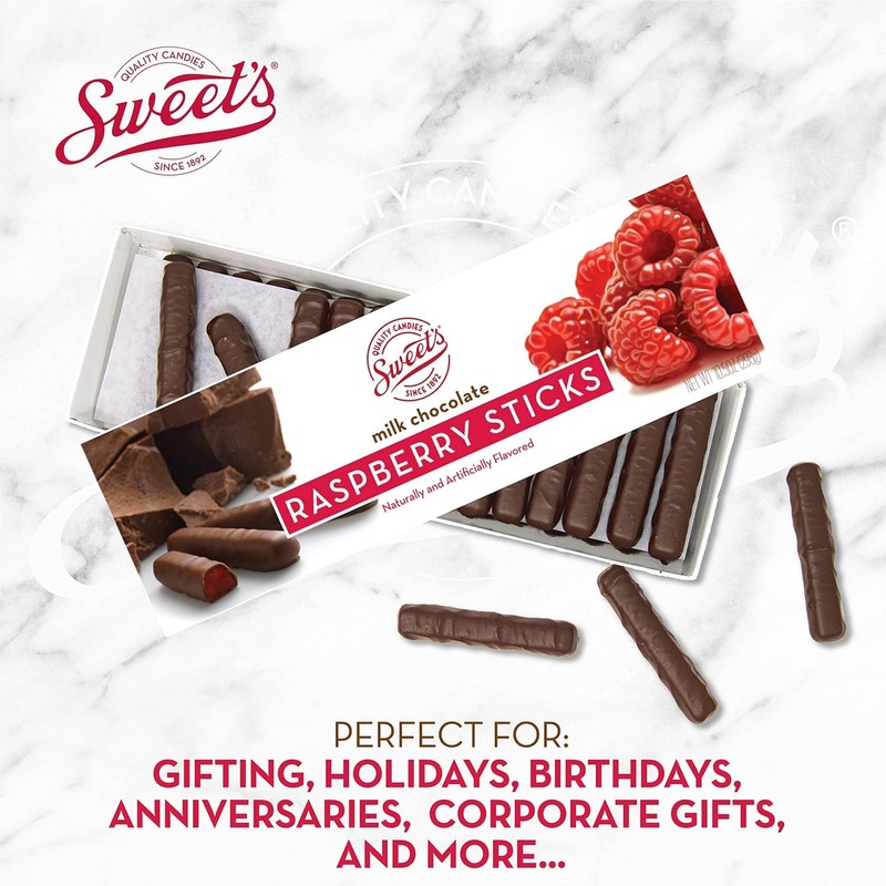 Sweet's Candy Milk Chocolate Raspberry Stick (2) and Happy Holidays