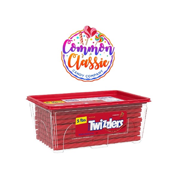 Common Classic Licorice Twizzler Twists - BULK - Pick & Choose Your Favorite Flavor In The Perfect Size **Come With Free Common Classic Candy Sticker!*** (Original Strawberry, 5 Pounds)