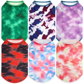 Cute Dog Shirts Clothes, Art Rendering Design,Soft and Comfortable Fabric，Dog Clothes T Shirt Vest Soft for Small Medium Dogs Cats (Artistic rendering-6pcs, XL)