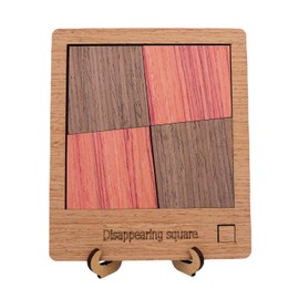 Premium Wooden Jigsaw Puzzle - Disappearing Square Design - Educational Family Game for Adults & Teens Unique Gift Idea (Minimalist Puzzle)