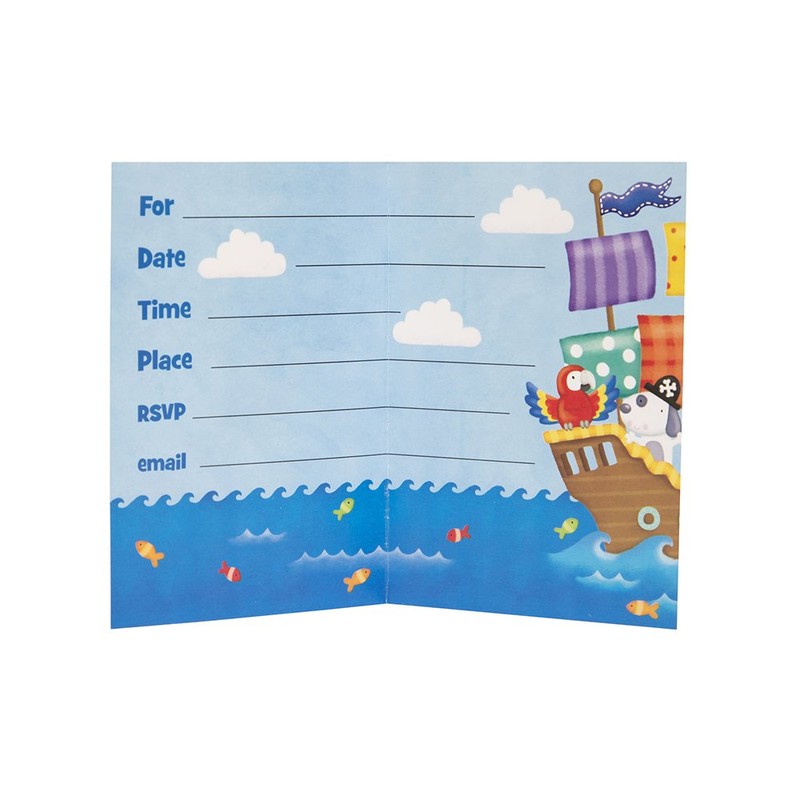 Pirate Ship Invitations, 8ct