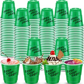 cssopenss 120 pcs green Plastic Shot Glasses 2 oz green shot cups green shot glasses disposable 2 oz for drinking Tastings served Snacks Jello Tastings and Samples