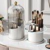 Unbranded Rotating Makeup Brush Holder with Lid Vanity Desktop Bathroom