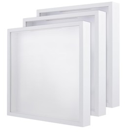 TAICHEUT Memory Display Shadow Box with Top Slot, 11.4x11.4 inch, White Travel Ticket and Memorabilia Frame, Wall or Desk Mount