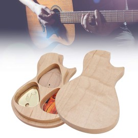 Guitar Pick Case with 3 Picks, Guitar Pick Decoration Case Original Wooden Guitar Guitar Guitar Musical Instrument Accessories, Default, Elegant