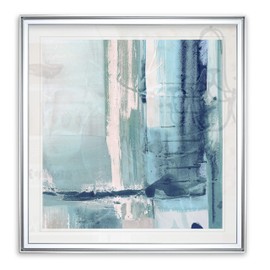 Renditions Gallery Abstract Artwork Miss The Sea I Contemporary Wall Art Framed Modern Home Decor Paintings Fine Giclee Prints, 28x28