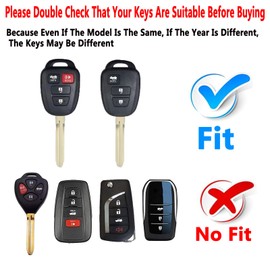 Yuebutor Key Fob Cover Case Compatible with Toyota Highlander Camry RAV4 Corolla Tacoma Avalon Venza Yaris Accessories Shell (Black)