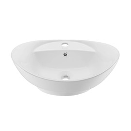Swiss Madison Well Made Forever SM-VS211 Ivy 23" Oval Ceramic Vessel Sink, Glossy White