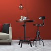Industrial Bar Table-33.5-39.4 Inch Tall-Adjustable Bar Height Pub Table-23.7 Inch