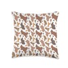 Cow Print Animal Pattern Mixed Brown Throw Pillow
