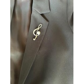 Treble Clef Treble Clef Brooch Music Notes Lapel Pins with Pearl K59, Alloy Steel