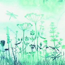 20 Napkins Flower Meadow in Mist as Table Decoration for Spring and Summer 33 x 33 cm