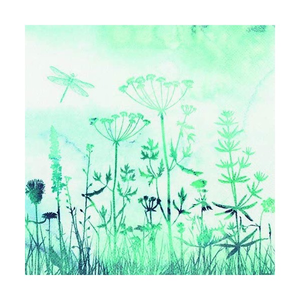 20 Napkins Flower Meadow in Mist as Table Decoration for