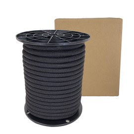 3/8 inch Black Polyester Bungee/Shock Cord - 100 Foot Spool | Marine Grade - High UV and Abrasion Resistance