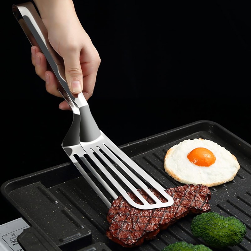 AIMALL 12.2-Inch Steak Clip, Thickened Stainless Steel Fried Fish Turner,