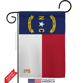 Ornament Collection GS191534-BO-02 North Carolina Americana States Impressions Decorative Vertical 13" x 18.5" Double Sided Garden Flag Set Metal Wall Hanger Hardware