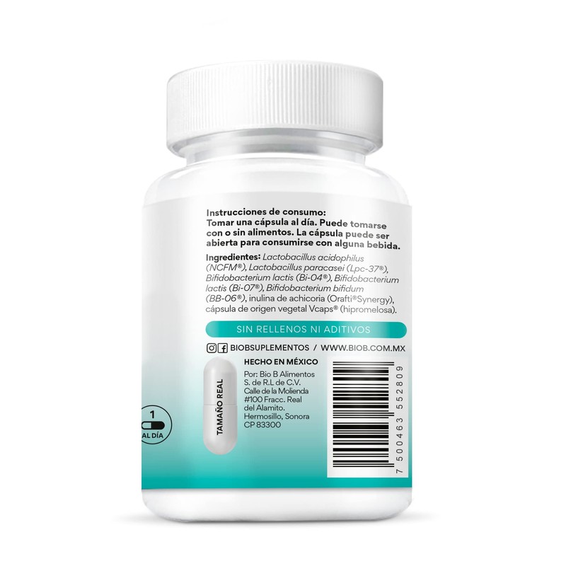 BIO B | Probióticos 75 billones UFC + prebióticos |