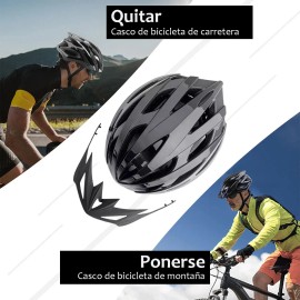 Casco Bicicleta In-mold Ligero 2 En 1 Ruta Y Montaña Negro P