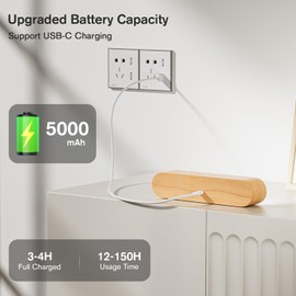 Hensam Wall Sconce, LED Battery Operated Wall Sconce for Bedroom, Rechargeable Wireless Wall Light for Picture, 5 Color Modes Stepless Dimmable Wall Lamp for Living Room, Reading