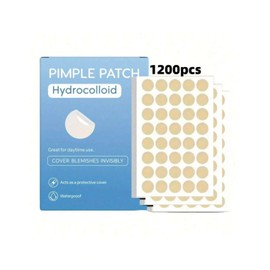 Hydrocolloid Acne Pimple Patches, 1200 Count, Waterproof Invisible Blemish Cover, Skin Color