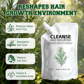 2PCS Rosemary Amino Acid Shampoo, Thinning Hair Women and Men Hair Loss, Controls Oily, Thicken & Strengthen Scalp