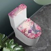Darisoco Peach Blossom Toilet Lid Seat Cover Set with Elastic