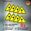 Pack of 8 Warning Stickers 6 x 5 cm Fragile