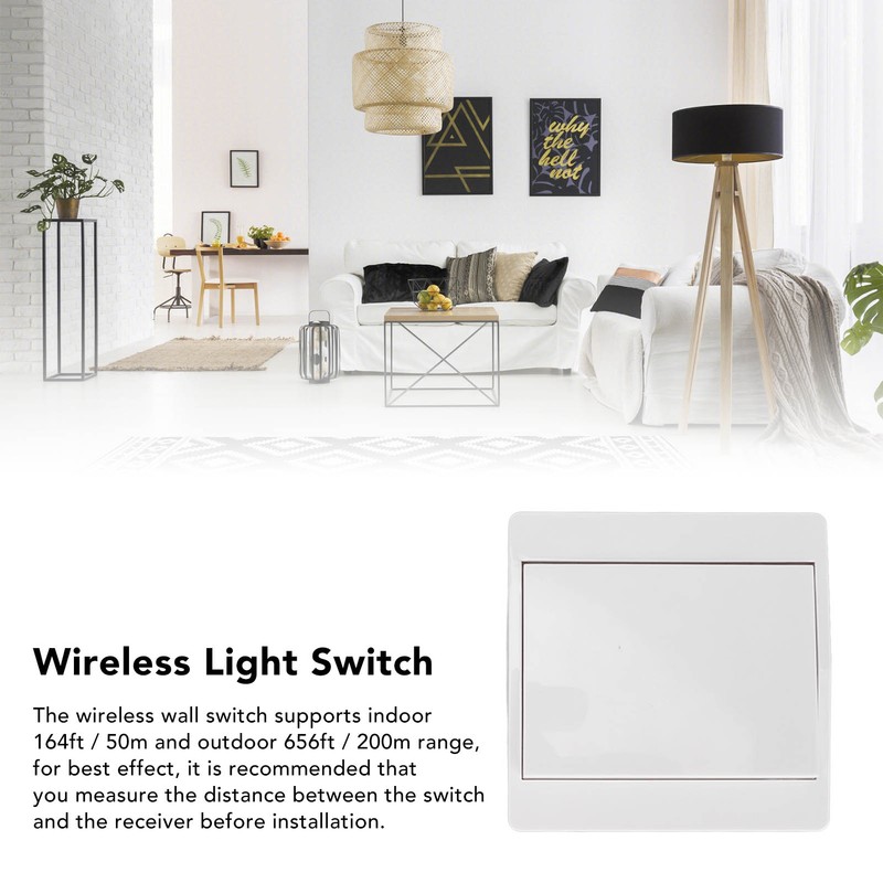 Wireless Light Switch Receiver Kit Self Generating Kinetic Energy Remote