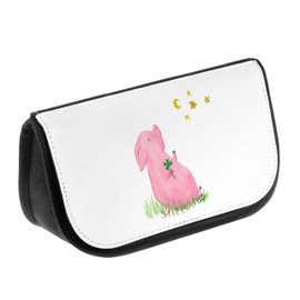 Mr. & Mrs. Panda Lucky Pig Cosmetic Bag, White, Hand drawn