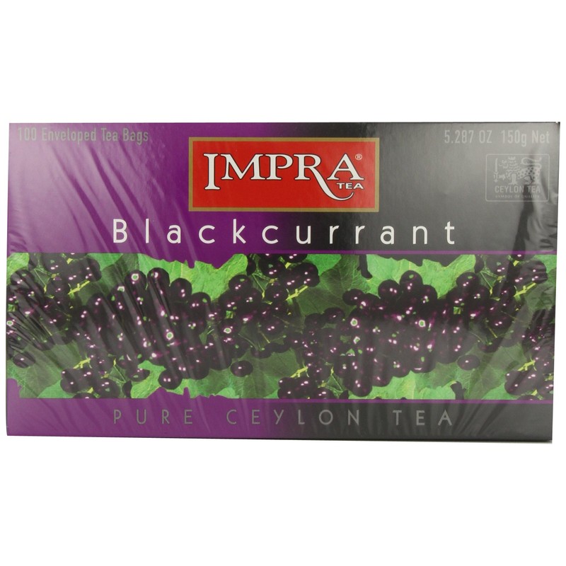 Impra Black Currant Tea, 100-Count Tea Bags (Pack of 6)