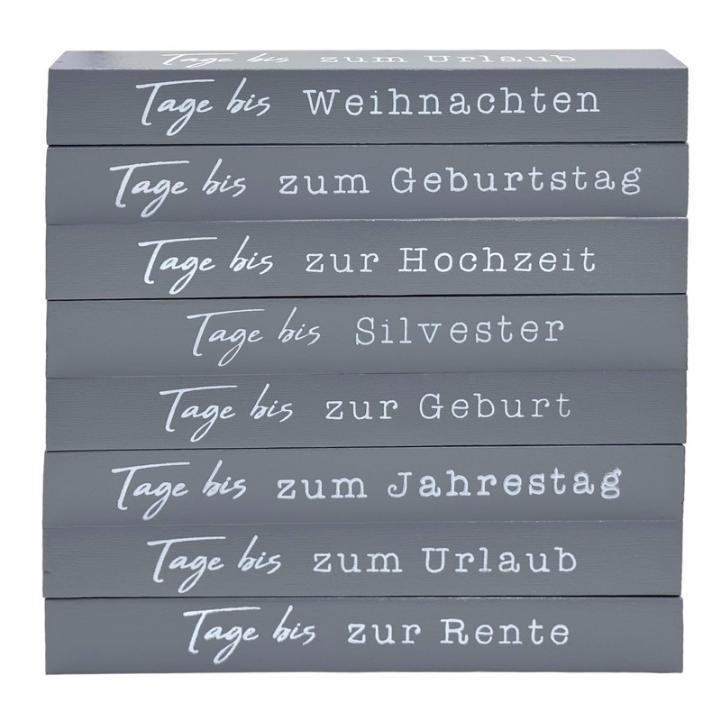 MIJOMA Yearly Countdown Calendar Wooden Cube - Permanent Yearly Table