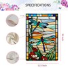 Jauageon Jauageon Spring Summer Dragonfly Garden Flag Glass Style Flowers
