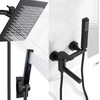 LUYU Two in one Function Black Handheld Square Shower Head,
