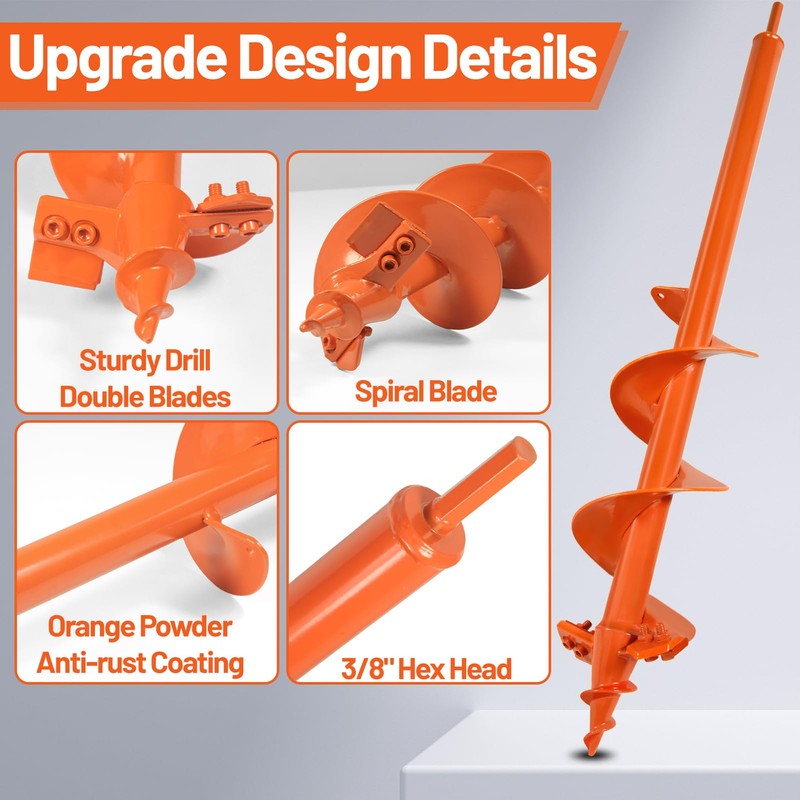 ‎4"x24" Auger Drill Bit for Planting – Heavy Duty Garden