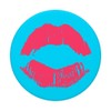 Kiss Lips Pink Blue Background Lipstick Ladies