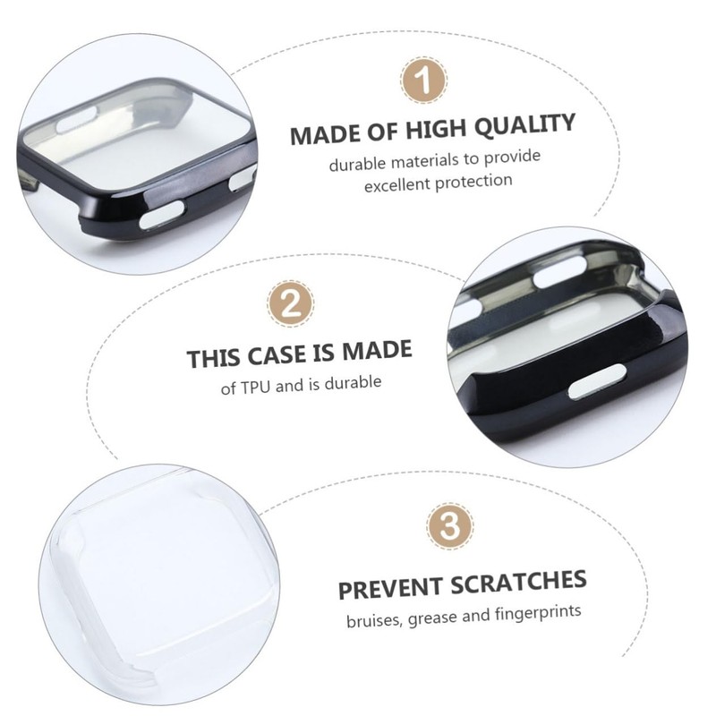 TEHAUX 2pcs Anti-Scratch Cover Plating Protective Case Smartwatch Cases Protector