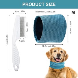 Dog Bandanas Cooling, Cooling Collar for Dogs, Breathable Heat Dissipation Bandana Dog, Cooling Collar Dog, Suitable for Cooling Dogs in Summer (Blue-M)