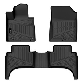 HAFIDI® Floor Mats Fit for Hyundai Santa Cruz 2022 2023 2024 2025 All Weather Protection TPE Anti-Slip Automotive Floor Liners, Fits 1st & 2nd Row Full Set Custom Accessories, Black