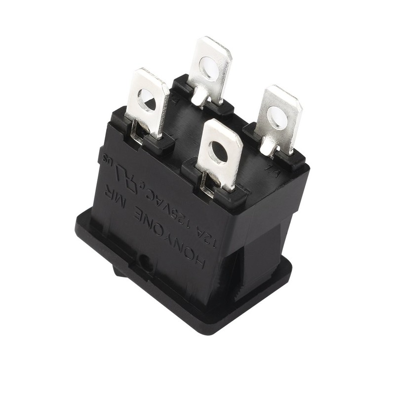 Sourcingmap 5Pcs AC 12A/125V 10A/250V DPST 4P 2 Position I/O