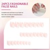 24PCS baby white french tip press on nails short square