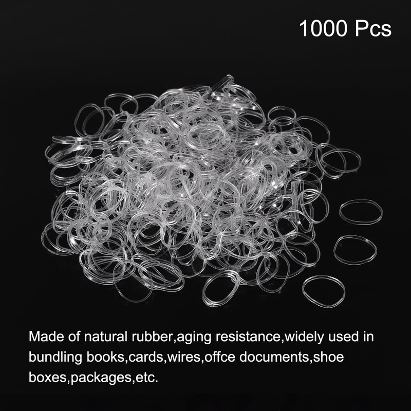 sourcing map 1000 Pack Rubber Band Stretchable Rubber Elastic Band