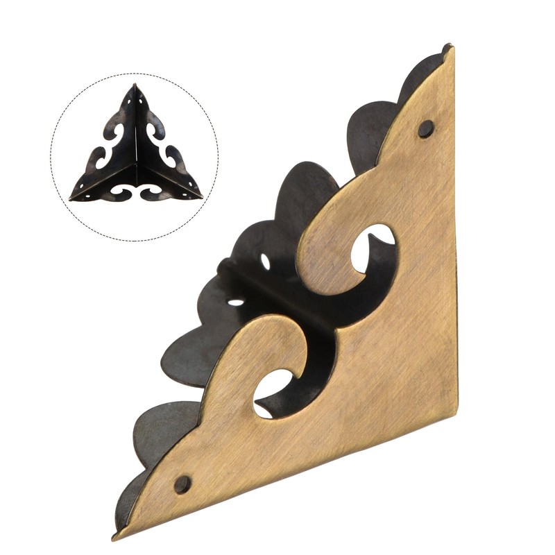 uxcell 44x44x44mm Metal Box Corner Protectors Brass Edge Guard Bronze