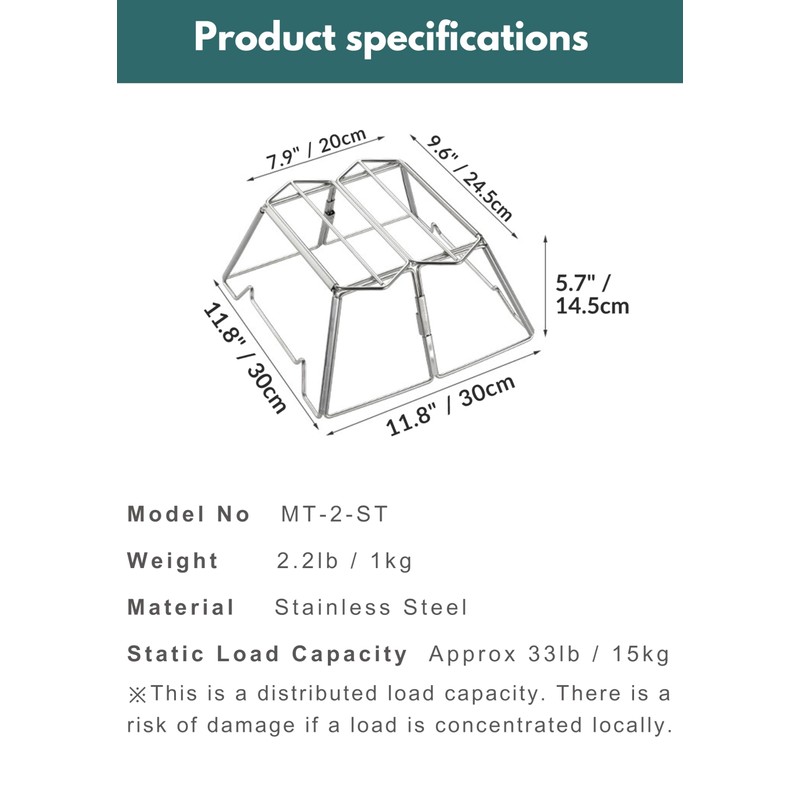 CAMPINGMOON Collapsable Campfire Cooking Stand Trivat Stainless Steel for Open